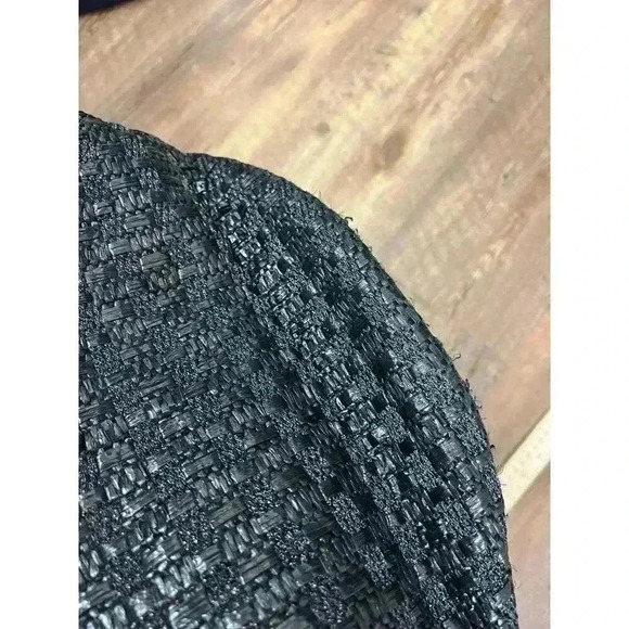 Kate Spade Woven Shoulder Bag Gold Tone Chain Satchel Black 10X16 Large - Picture 16 of 16